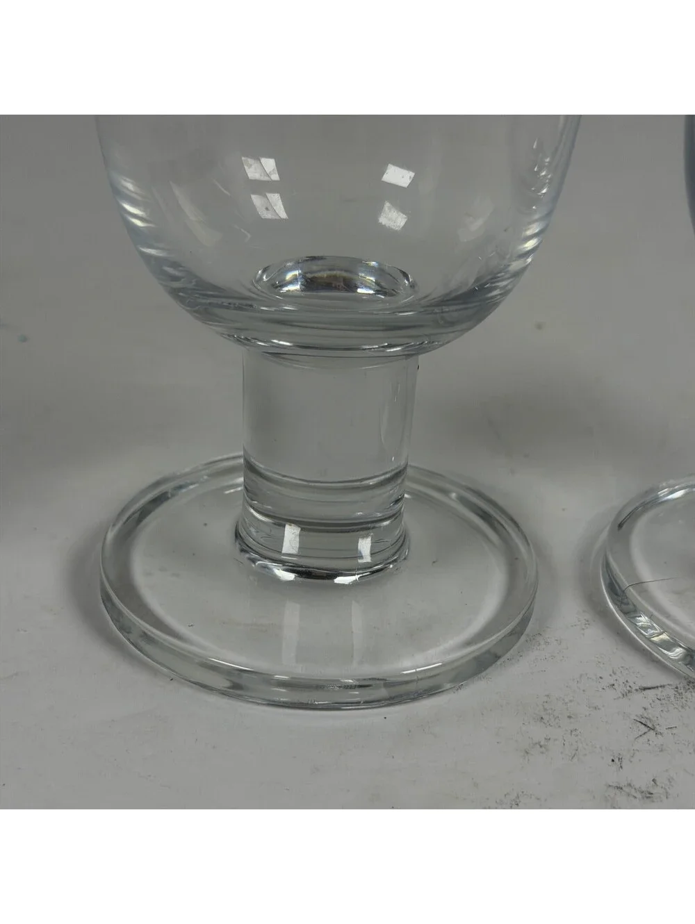 Crate & Barrel Clear Footed Glass Goblets Water Wine Glasses Set of 2 S-1